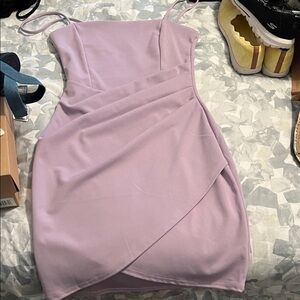 Windsor Purple Sheath Mini Dress Spaghetti Strap